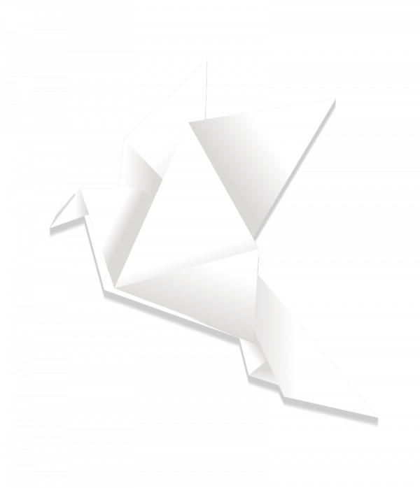Weiße papiertaube Origami